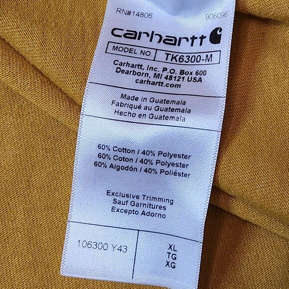 Carhartt Men’s XL Short Sleeve T-Shirt | Relaxed Fit, Honey - Picture 7 of 7